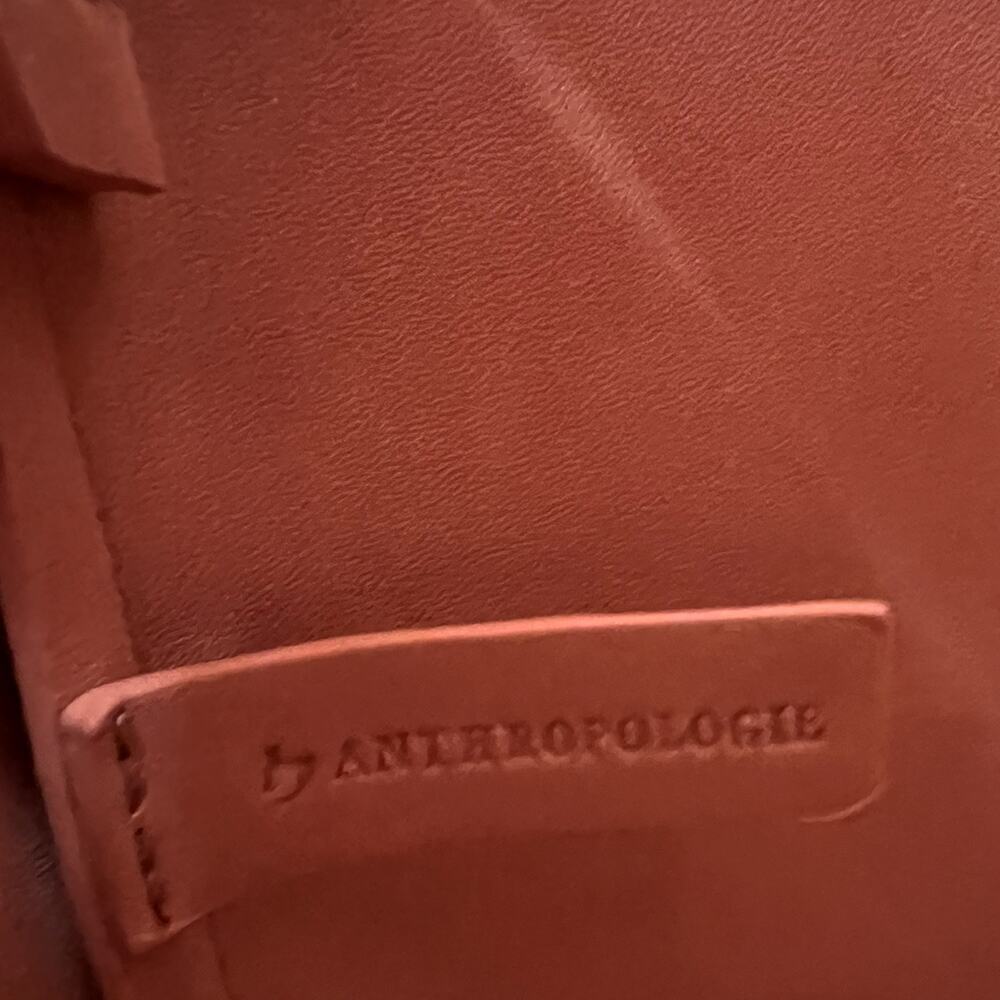 Anthropologie Pink Faux Leather Crossbody Purse Handbag Circle Handle Bag - Picture 7 of 8